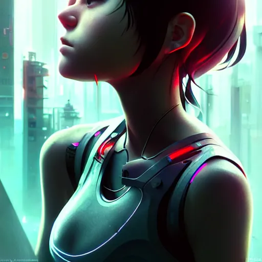 Prompt: realistic render of a cyborg - girl tearing off an arm by ross draws, futuristic dystopian city by ilya kuvshinov, digital anime art by ross tran, extreme intricate details, composition by sana takeda, cinematic lighting by greg rutkowski