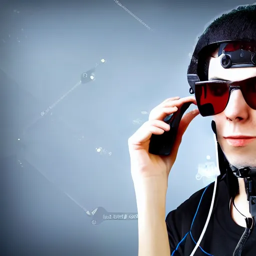 Prompt: cyber-monkey hacker with headphones and sunglasses, cyberpunk