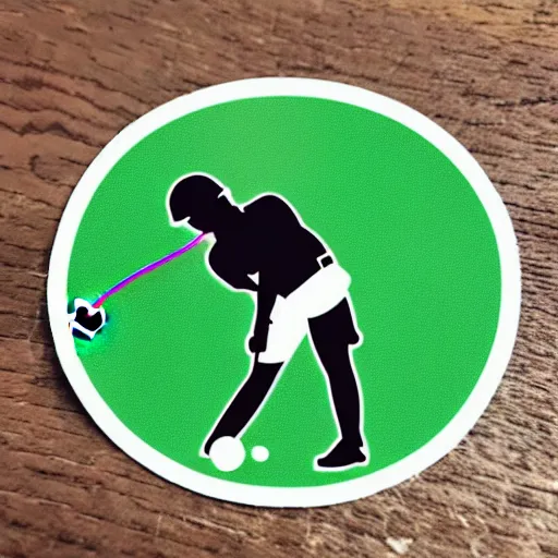 Image similar to die cut sticker of chibi anime cute golf player