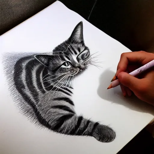 Prompt: drawing cat