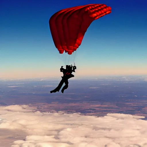 Prompt: donald trump skydiving,