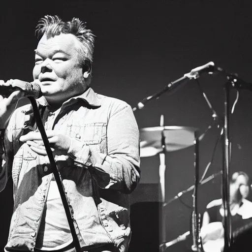 Image similar to Stewart Lee performing with The Smiths