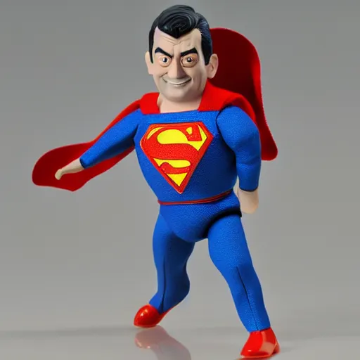 Prompt: mr bean as superman, figurine