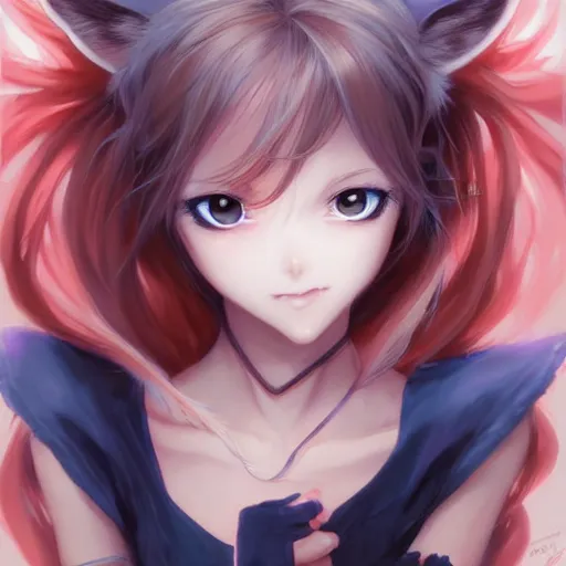 Prompt: anime portrait of a fox girl by Stanley Artgerm Lau, WLOP, Rossdraws, James Jean, Andrei Riabovitchev, Marc Simonetti, and Sakimichan, trending on artstation