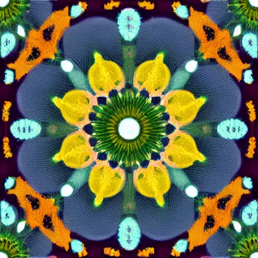 Image similar to symmetry, repeating pattern. seamless, flower garden. award - winning