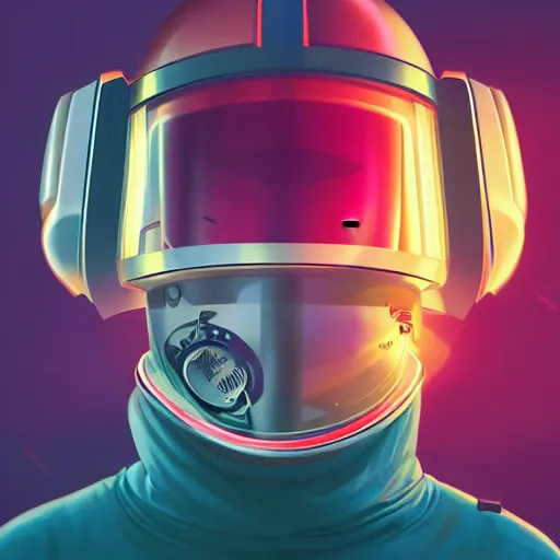 Prompt: retrofuturistic portrait of a man with in astronaut helmet, smooth transparent visor, reflective gradient, detailed space nebula background, close up, quint buchholz, wlop, dan mumford, artgerm, liam brazier, peter mohrbacher, propaganda, featured on artstation, octane render, cinematic, elegant, intricate, 8 k, cyberpunk