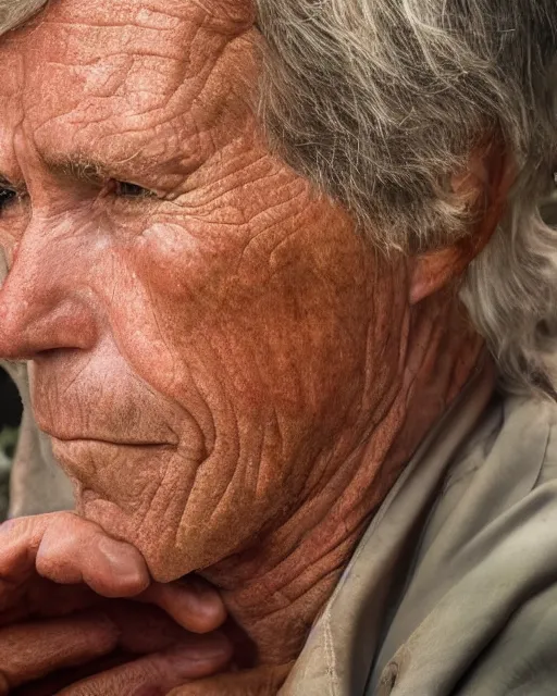 Image similar to portrait of robert f. kennedy, peaceful, old and wrinkled, photography by steve mccurry, detailed, trending on artstation