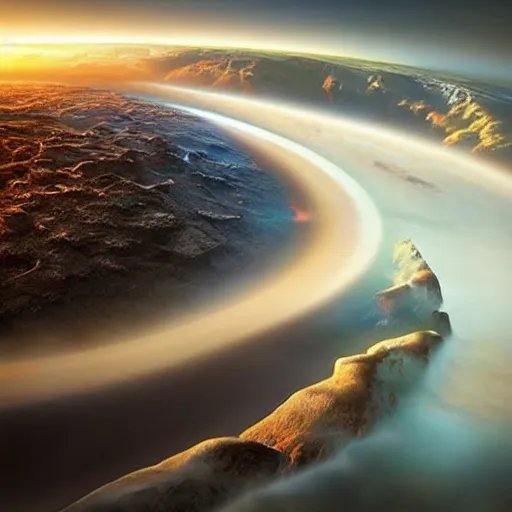 Prompt: amazing photo of a planet with a whole through it, digital art, by marc adamus, beautiful dramatic lighting