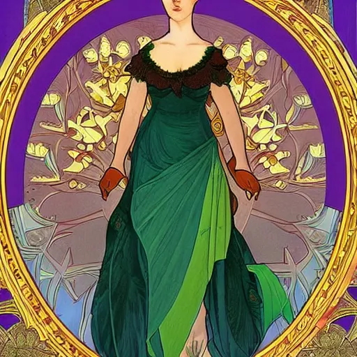 Prompt: alexander Lukashenko in beautiful dress. mucha style. epic composition. highly detailed.