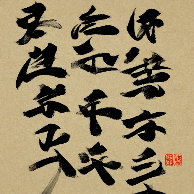 Prompt: A calligraphic rendition of a single Chinese character for 文森