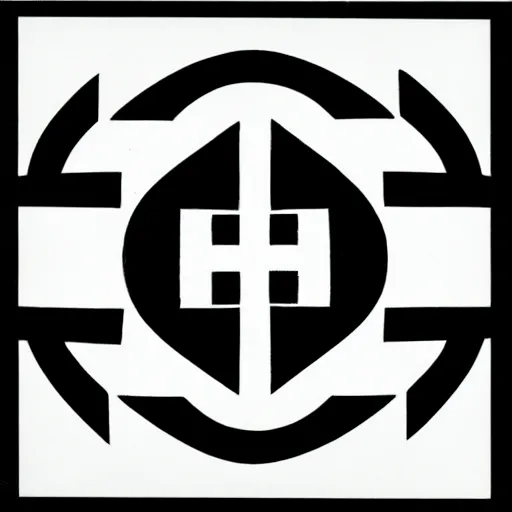 Image similar to black and white symbol by karl gerstner, monochrome, 8 k scan, centered, symetrical, satisfying, bordered