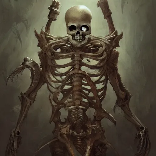 Prompt: an anthropomorphic book with skeletons, by greg rutkowski, digital art, realistic painting, fantasy, very detailed, trending on artstation