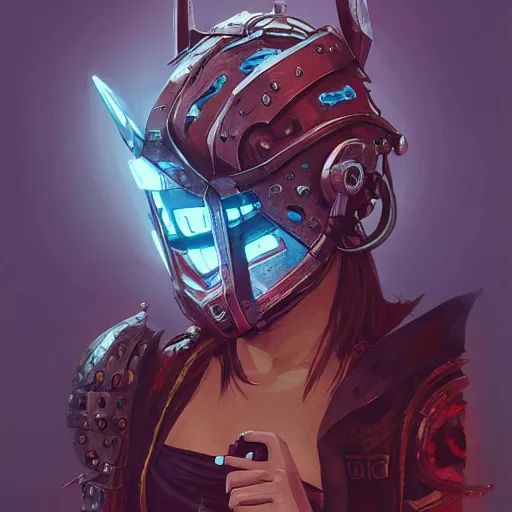 Image similar to cyberpunk viking helmet mask warrior goddess robot ninja fantasy, art gta 5 cover, official fanart behance hd artstation by jesper ejsing, by rhads, makoto shinkai and lois van baarle, ilya kuvshinov, ossdraws