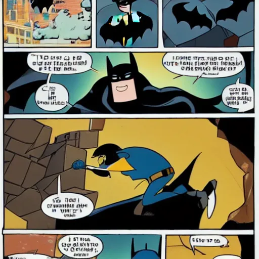 Image similar to batman punches finn from adventure time