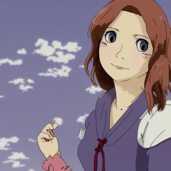 Image similar to jenna fischer anime style ghibli, 8 k,