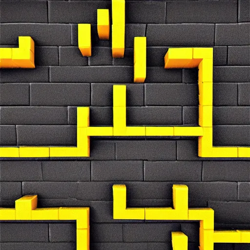 Prompt: a single yellow brick surrounded by many black bricks, photorealistic, photography, vignette, very detailed, 4 k