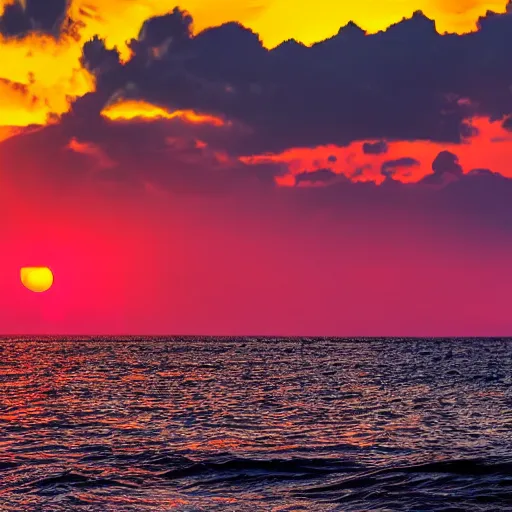 Image similar to a sunset under the sea