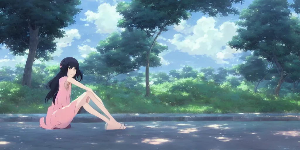 Image similar to girl ; the most beautiful painting in the world ; by makoto shinkai