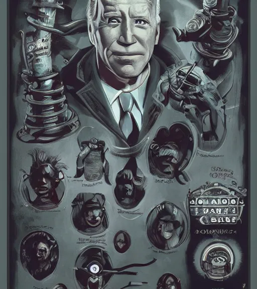 Image similar to joe biden, bioshock artstation, bioshock screenshot lovecraftian fan art, patriot, artgerm