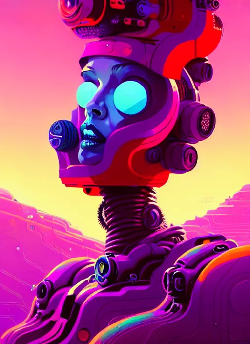 Image similar to naturepunk deity of retrofuture dream logic creativity, beautiful detailed realistic cinematic robot character concept fashion portrait, hi - fructose art magazine, by anton fadeev and paul lehr and david heskin and josan gonzalez, 8 k