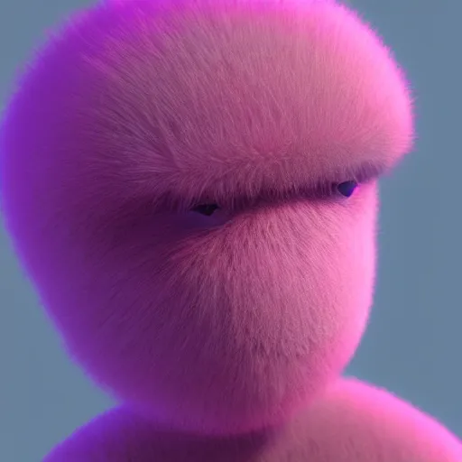 Prompt: fuzzy pink alien, photorealistic 3 d render