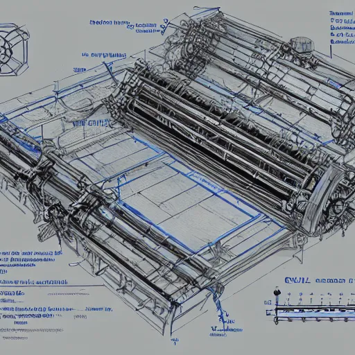 Image similar to synchrotron's blueprint as Da Vinci sketch