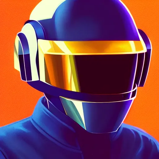 Image similar to a portrait of Daft Punk, art by lois van baarle and loish and ross tran and rossdraws and sam yang and samdoesarts, digital art, highly detailed, intricate, sharp focus, Trending on Artstation HQ, deviantart, unreal engine 5, 4K UHD image