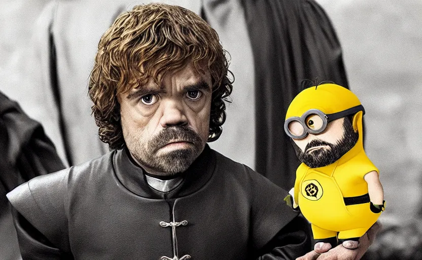 Image similar to “ trial of tyrion lannister, but it's a minion on trial ”