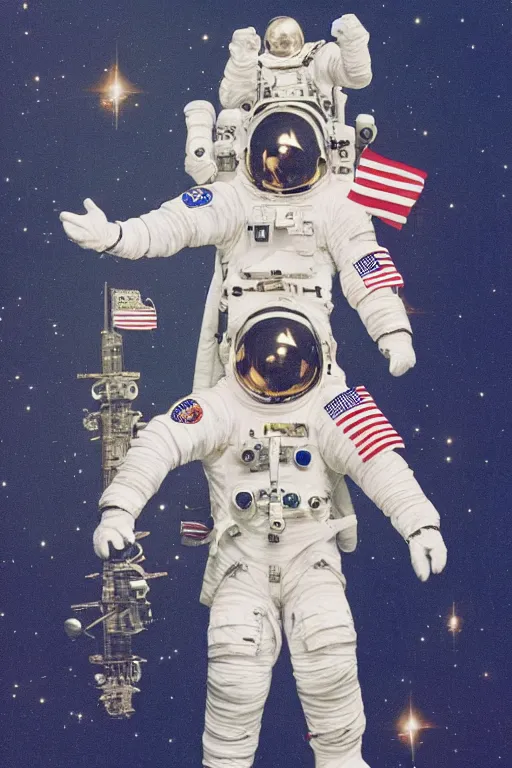 Image similar to astronaut carries a astronaut on his shoulders