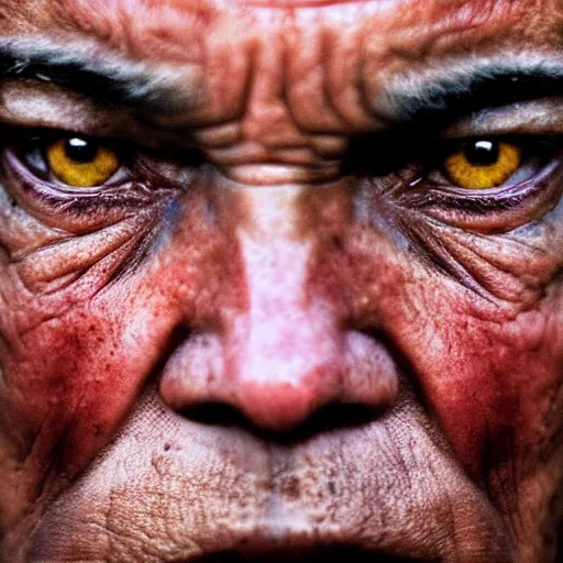 Prompt: high quality high detail portrait by james nachtwey, hd, unsettling look in the eyes, photorealistic lighting