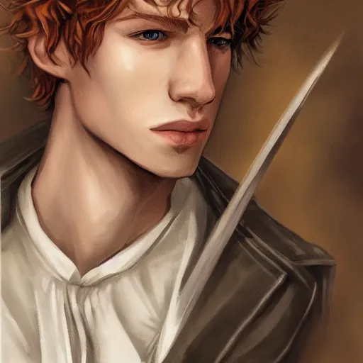 Image similar to a portrait of kvothe from kingkiller chronicle, photorealistic, award winning, hd wallpaper, artstation