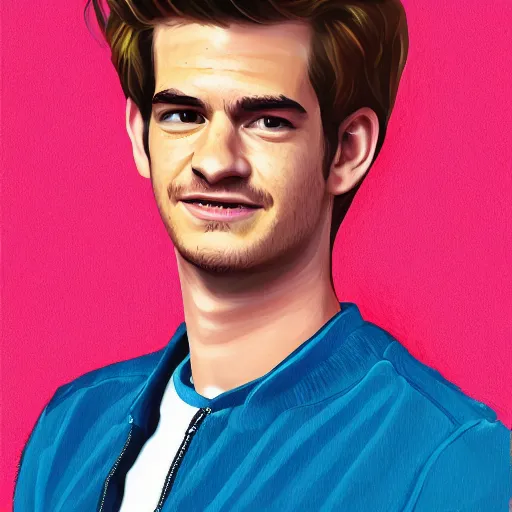 Image similar to portrait of andrew garfield, highly detailed, centered, solid color background, digital painting