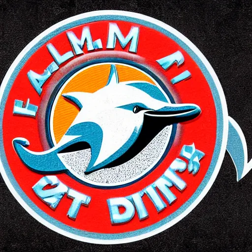 Image similar to miami dolphins logo, digital art, great detail