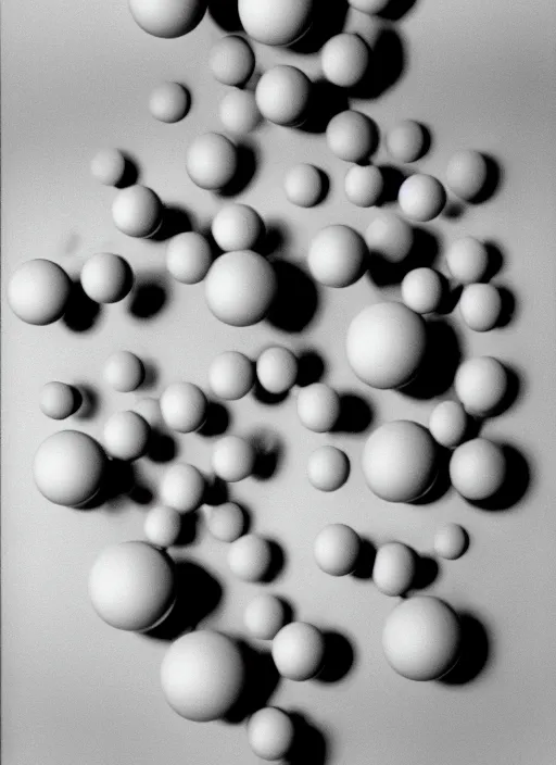 Image similar to realistic object photo of sculpture molecule model made of eyeballs, readymade, dadaism, fluxus, man ray 1 9 9 0, life magazine photo