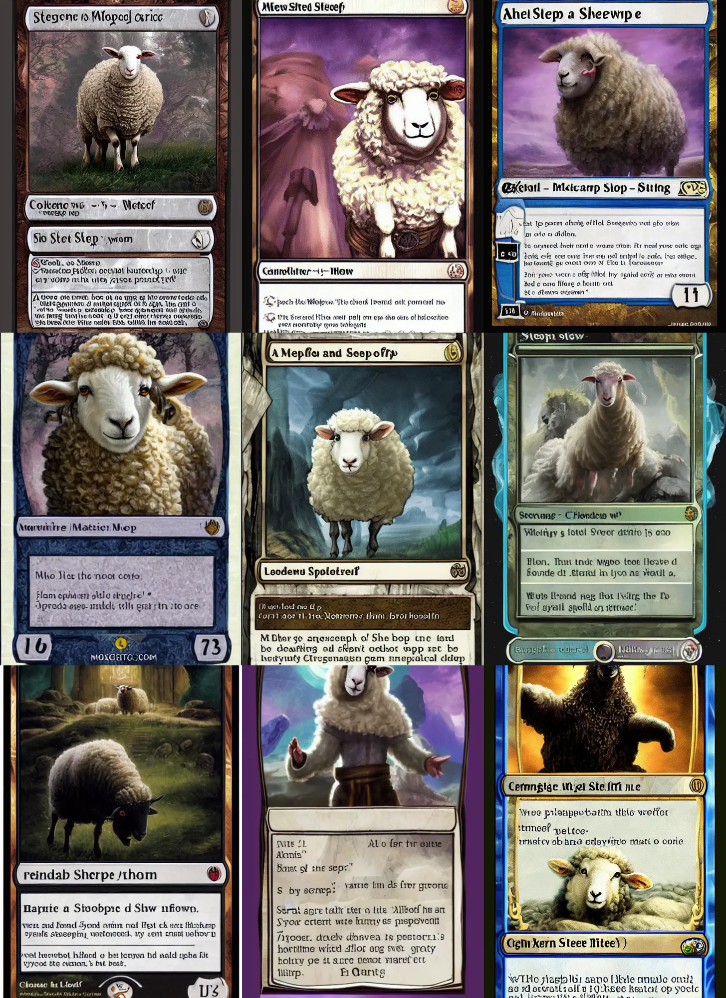 Prompt: A sheep as a Magic the Gathering card