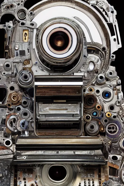 Image similar to A photo of an old opened camera, internals revealed, the most complex looking machine ever made by Annie Lebovitz and Steve McCurry Ultra detailed, hyper realistic, 4k