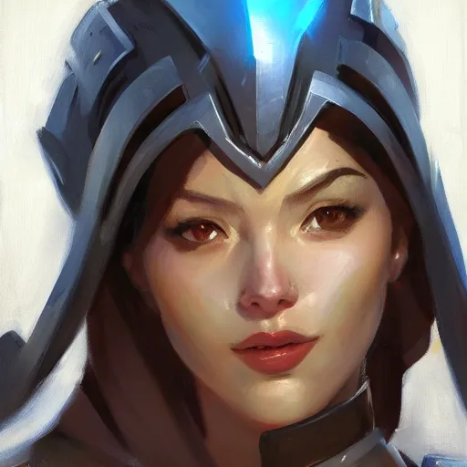 Image similar to greg manchess portrait painting of a female ironman as overwatch character, medium shot, asymmetrical, profile picture, organic painting, sunny day, matte painting, bold shapes, hard edges, street art, trending on artstation, by huang guangjian, gil elvgren, ruan jia, greg rutkowski, gaston bussiere