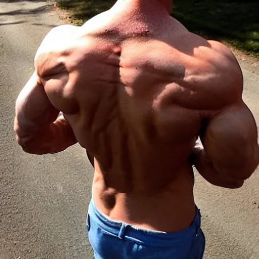 Image similar to fine back muscles, handsome, sculpted, symmetrical, shoulders focus