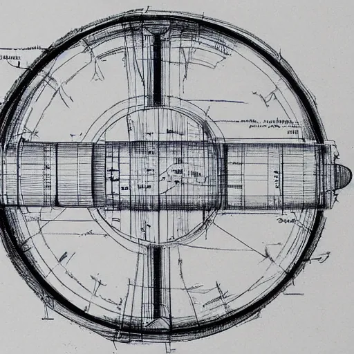 Image similar to a blueprint style of a satellite drawn by leonardo da vincil, drawing,