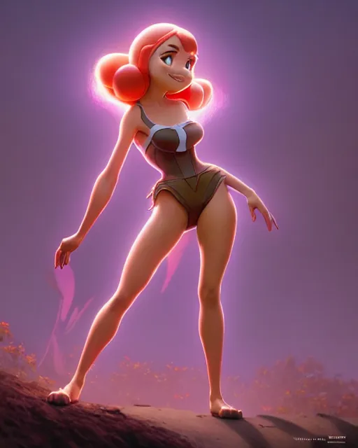 Prompt: weta disney pixar movie still pinup photo of eevvee pokemon humanisation : : as girl by pixar : : by weta, greg rutkowski, wlop, ilya kuvshinov, rossdraws, artgerm, marvel, maxim cover, latex, octane render, sweaty, iridescent, bright morning, anime, liosh, mucha : :