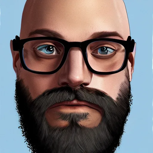 portrait of a young, bald, bearded, and tattoed man, | Stable Diffusion |  OpenArt