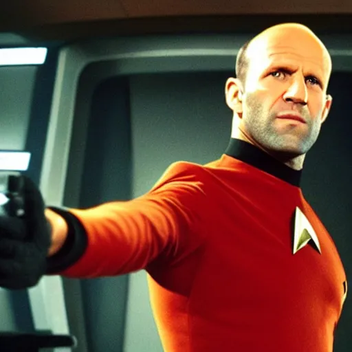 Image similar to jason statham as a starfleet captain in star trek