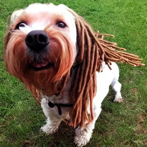 Prompt: dog with dreadlocks