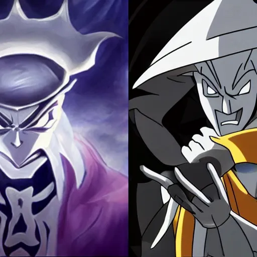 Image similar to Karthus from League of Legends in anime movie, dragonballz, jojo