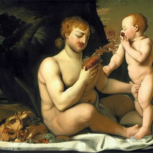 Prompt: venus eating his son