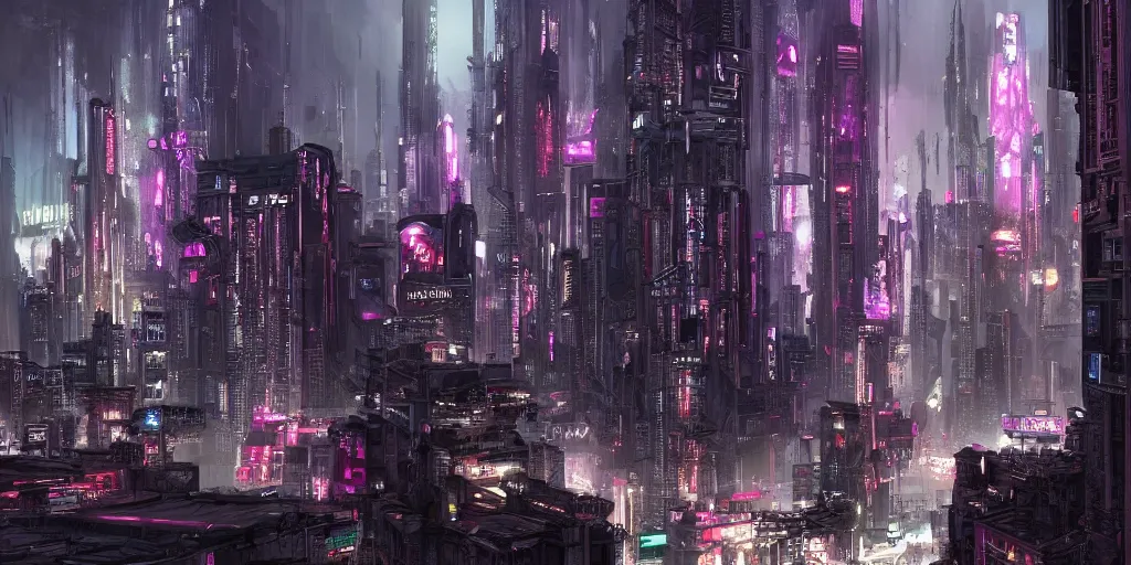 Prompt: gothic city of the future cyberpunk style