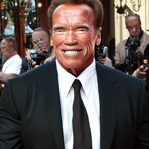 Image similar to Arnold Schwarzenegger as Kim Kardashian