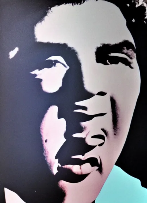 Image similar to oil painting of elvis presley by warhol