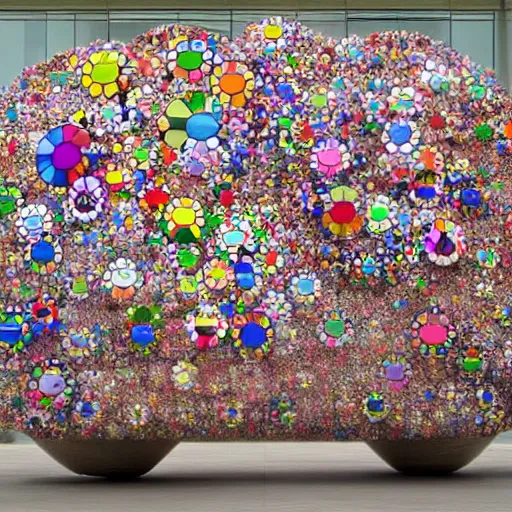 Prompt: fantastical sculptures by Takashi Murakami