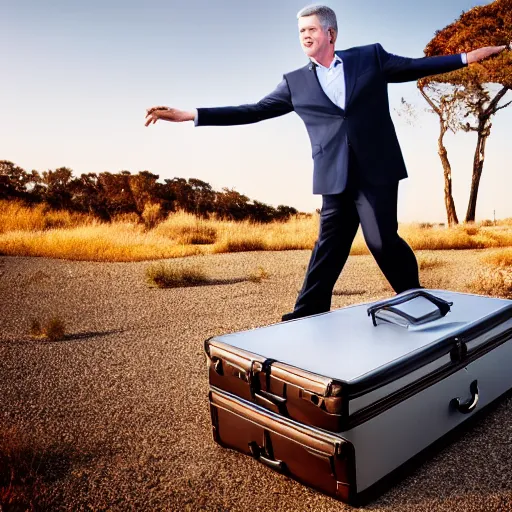 Prompt: ceo of american airlines doug parker throwing suitcases, 4 k, hyper realistic, dslr, high resolution, landscape, beautiful